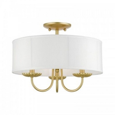 Livex Lighting Brookdale 3 - Light Semi-Flush Mount in  Soft Gold