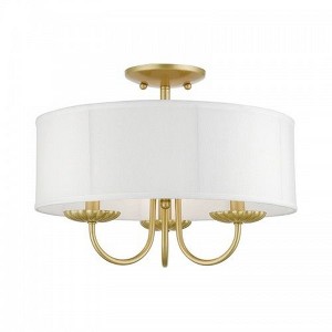Livex Lighting Brookdale 3 - Light Semi-Flush Mount in  Soft Gold - 1 of 1
