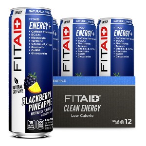 FITAID ENERGY, 200mg Natural Caffeine, Blackberry Pineapple 12 Fl Oz (Pack of 12) - 1 of 4