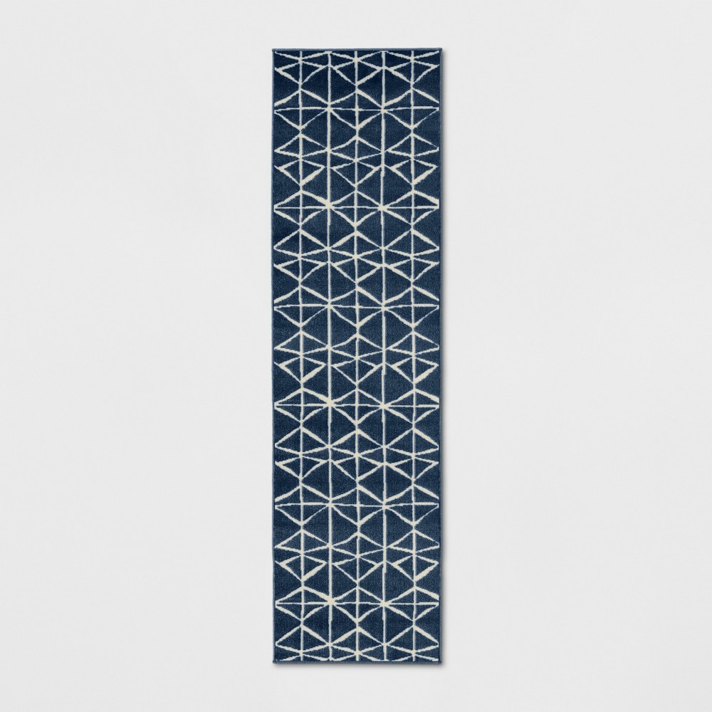  Reflections Gridwork Woven Rug Navy