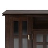 72" Solid Wood Transitional TV Media Stand with Cord Management, Tempered Glass Doors and Flip Down Drawer for Living Room and Bedroom - 2 of 4