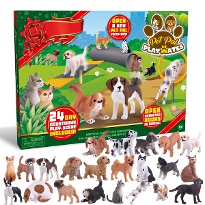 Joyfy 2025 Countdown to Christmas Advent Calendar - 24Pcs Dog & Cat Animals Action Figure for Xmas Gift - 1 of 4