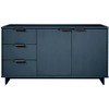 GDFStudio Elberton Modern Solid Wood Ribbed Sideboard with 3 Drawers and Concealed Shelves - 2 of 4