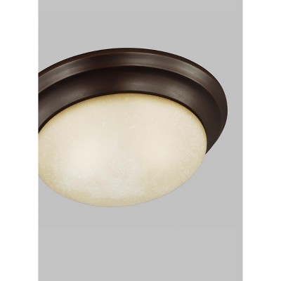 Nash Bronze Dual-Light Flush Mount with Amber Scavo Glass