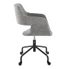 Sapphtopaz Modern Office Chair with Open Back Upholstered Height Adjustable Swivel Task Chair with Matel Base Vanity Chair for Home Office - 2 of 4