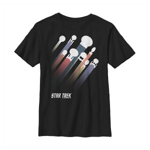 Boy's Star Trek Spaceship Rainbow Streak T-Shirt - 1 of 4