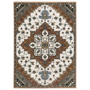 Oriental Weavers Keira KEI03 Rust / Ivory Indoor Area Rug - 2'3" x 7'6" - 1 of 4