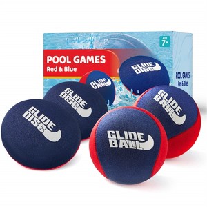 Joyfy 4 Pcs Skip Water Balls Set, Splash Water Bouncing Balls with Mesh Bag, Beach Toys, Pool Toys, Beach Games for Kids and Family Summer Fun - 1 of 4