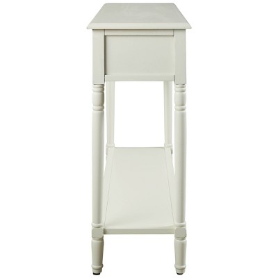 Vintage Charm White Rectangular Console Table with Storage