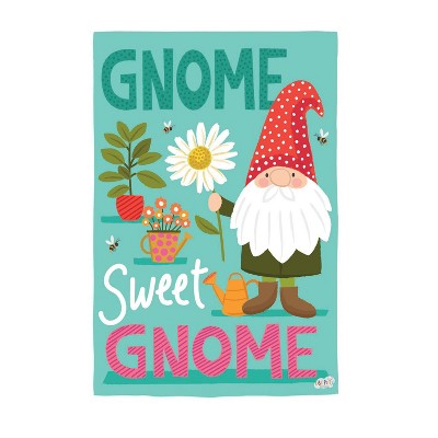 Gnome Sweet Gnome Garden Textured Suede Flag