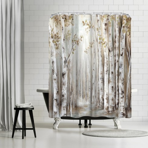 Birch white trees shower curtain new free shipping 