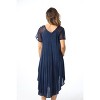 Riviera Sun Womens Short Sleeve Denim Embroidered Sundress - Lace Trim Summer Dress. - 4 of 4