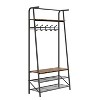 31.5''Coat Rack, 3-in-1 Hall Tree with Shoe Bench - 3 of 4