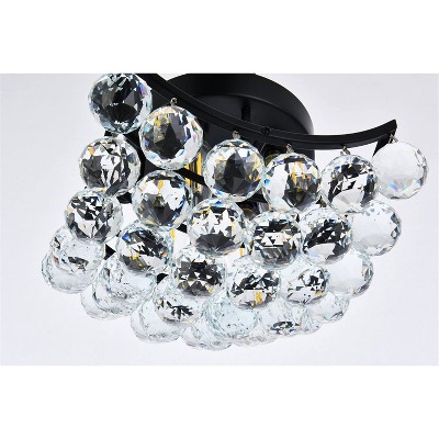 Corona Black and Clear Crystal Flush Mount Light