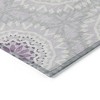 Lilac Purple And Ivory Floral Medallion Washable Indoor Outdoor Area Rug - 4 of 4