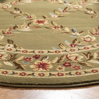 Safavieh Lyndhurst Green Floral Round Synthetic Area Rug