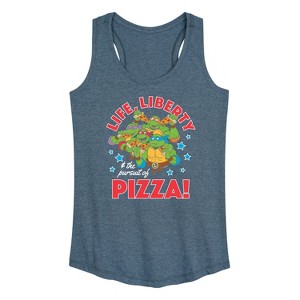 Women's - Teenage Mutant Ninja Turtles - Life Liberty Pursuit Of Pizza Graphic Racerback Tank - 1 of 4