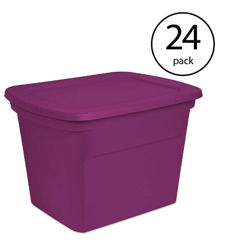 Fuchsia 12-Gallon Storage Tote with Flip-Top Lid