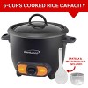 Brentwood 3 Cup Uncooked/6 Cup Cooked Non Stick Rice Cooker in Black - image 4 of 4