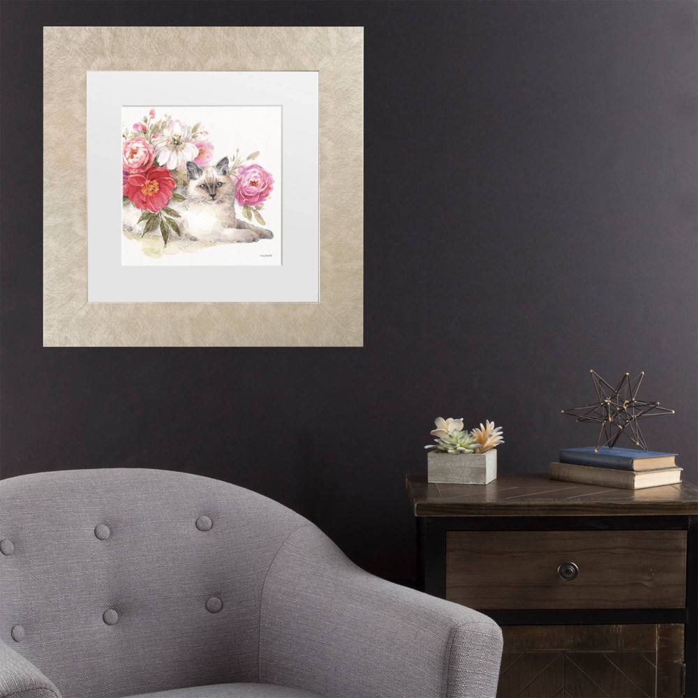 Photos - Other Decoration Trademark Fine Art 16"x16" Lisa Audit Obviously Pink 21 Square Matted Framed Art Cream