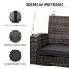 TIRAMISUBEST 2 Person Wicker Hanging Swing Bench,Front Porch Swing Outdoor Chair with Cushions for Backyard,Garden - 4 of 4