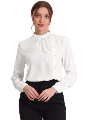 m.tbdress.com offers high quality Bowknot Stand Collar Single-Breasted  Women's Blouse under the categ…