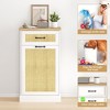 Trash Cabinet with 20 Gallon Storage Freestanding Trash Can Cabinet Hidden Pet-Proof Garbage Can Cabinet - 3 of 4