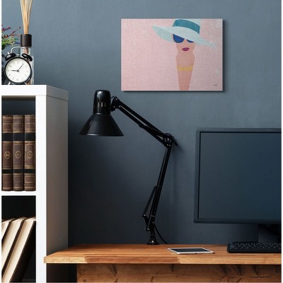 Glam Fashion Female Minimal Portrait Pastel Canvas Wall Art, 16 x 20