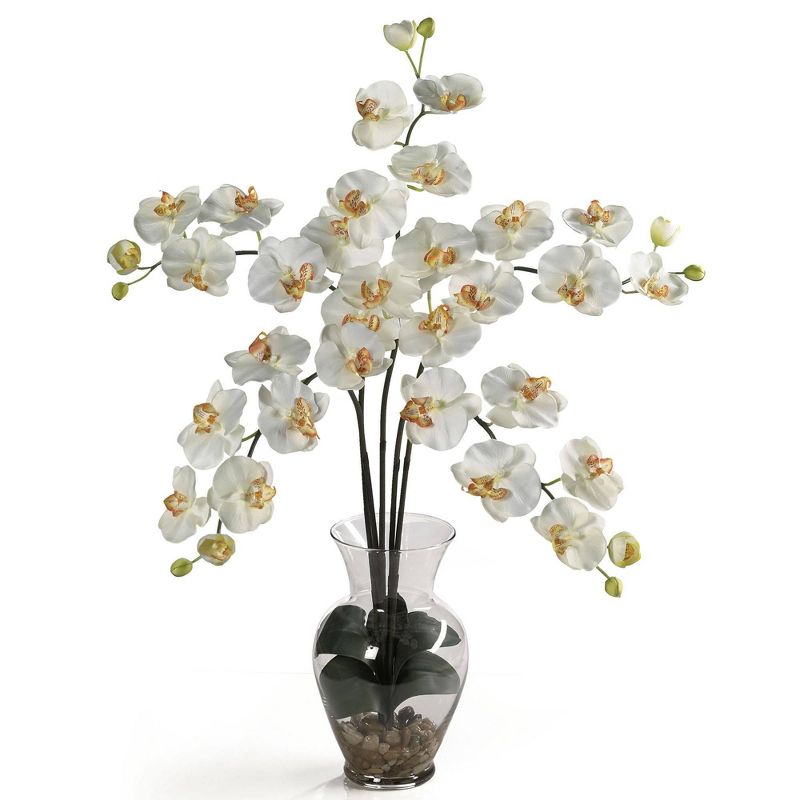 Nearly Natural 31-in Phalaenopsis Liquid Illusion Silk Flower Arrangement, 3 of 8