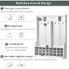 Space-Saving Hall Tree, 60-Inch Coat Rack with Metal Hooks & 24 Shoe Storage Cubbies, Entryway Bench for Home Organization - 4 of 4