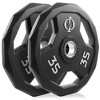 Philosophy Gym Set of 2 Rubber Coated Olympic Grip Weight Plates - 2-in Olympic Plates Black - 2 of 4