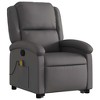 vidaXL Gray Real Leather Power Lift Massage Recliner - Electric Motor Stand-Up Armchair, Manual Tilt, Vibration Massage, Foam Padded - 4 of 4