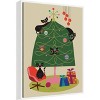 Amanti Art Retro Cats And Christmas Tree by Rachel Lee 3 Birdies Studio Canvas Art Framed - 2 of 4