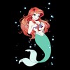 Men's The Little Mermaid Anime Ariel  T-Shirt - Black - Small - 2 of 4