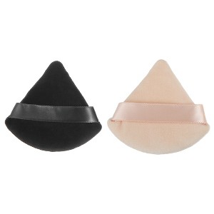 Unique Bargains Loose Powder Puff Face Soft Triangle Puff Blender Beauty Makeup Tool Short Plush 2 Pcs - 1 of 4
