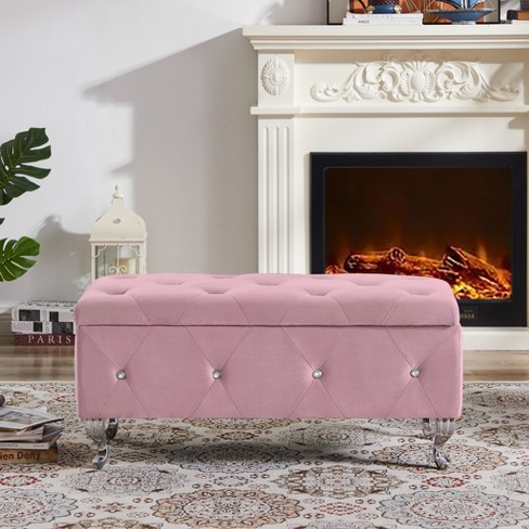 Ottoman bench deals pink