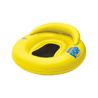 Swim Central 50" Inflatable Yellow Water Pop Floating Lounger with Black Mesh Seat