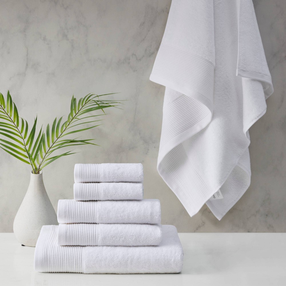 Photos - Towel Beautyrest 6pc Antimicrobial Nuage Cotton Tencel Blend  Set White  