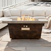 BAOURE 42 Inch Black Rectangle Gas Fire Pit Table with Cement-Imitating Texture, 50,000 BTU Outdoor Firepit Table for Patio, Backyard - 3 of 4