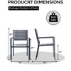 Aluminum Patio Dining Chairs Set of 4 with Armrest and Wider Seat, All-Weather Stackable Chairs for Balcony, Garden, Backyard, Grey - 3 of 4