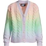 Lands' End Girls Button Front Cable Cardigan