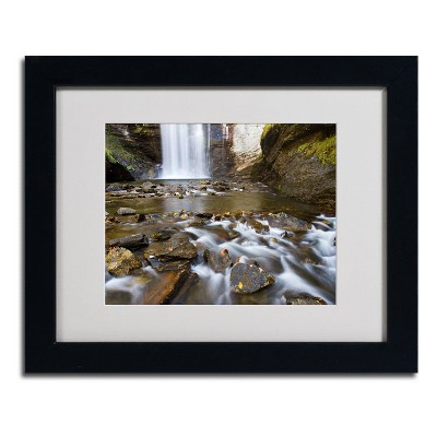 Trademark Fine Art -Pierre Leclerc 'Looking Glass Falls' Matted Framed Art