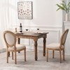 Set of 2 French Country Linen Upholstered Dining Chair with Solid Wood Legs, 4L-ModernLuxe - 2 of 4