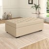Twin Size Folding Sofa Bed, Convertible Sleeper Sofa Ottoman with Memory Mattress and Tufted Design for Living Room -ModernLuxe - 2 of 4