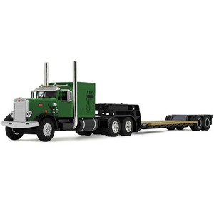 Peterbilt 351 with 60" Vintage Sleeper and Rogers Vintage Lowboy Trailer Green with Trailer 1/64 Diecast Model by DCP/First Gear - 1 of 1