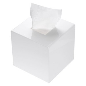 Unique Bargains Square Acrylic Cube Facial Paper Dispenser Tabletop Kitchen Tissue Box Cover with Base - 1 of 3