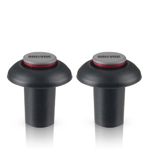 Innovine Vacuum Pump Wine Stoppers – Set of 2 Reusable Stoppers with Red Seal Indicator – Compatible with Innovine Vacuum Pump Wine Saver – Set of 2 - 1 of 4