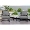 Modern Curved Back Aluminum Patio Accent Arm Chair,Outdoor Poolside Lounge Chair,Woven Rope Back Garden Armchair with Cushion-Coolbibila - 3 of 4