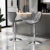 Bar Stools Set of 2, Swivel Adjustable Counter Height Barstools with Back and PU Leather-Gray - 3 of 4
