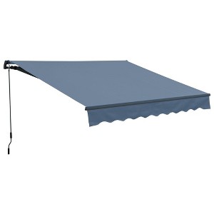 Aoodor 12'x  8' x 5' Retractable Window Awning Sunshade Shelter,Polyester Fabric,with Retractable Brackets and Three Wall Bases - 1 of 4